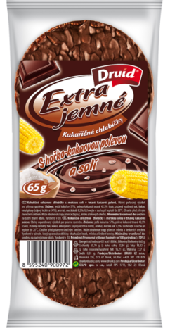 Extra Jemné Kukuričné celozrnné chlebíčky s kakaovou polevou a morskou soľou – 65g
