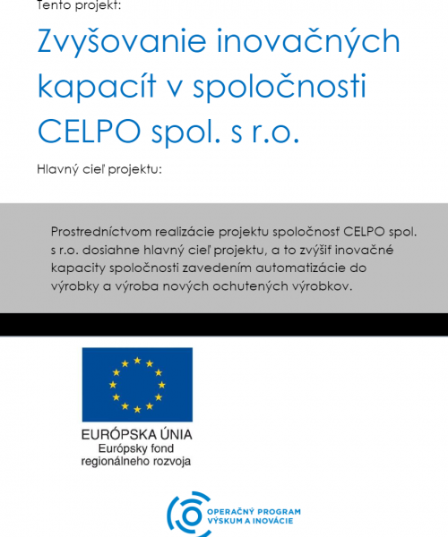 Zvyšovanie inovačných kapacít v spoločnosti CELPO spol_sro